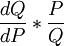 \frac{dQ}{dP}*\frac{P}{Q}