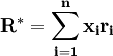 \mathbf{R^*=\sum^n_{i=1}x_i r_i}