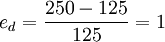 e_d=\frac{250-125}{125}=1