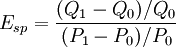 E_{sp}=\frac{(Q_1-Q_0)/Q_0}{(P_1-P_0)/P_0}