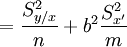 =\frac{S^2_{y/x}}{n}+b^2\frac{S^2_{x'}}{m}