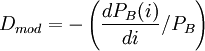 D_{mod}=-\left(\frac{dP_B(i)}{di}/{P_B}\right)