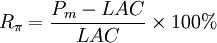 R_\pi=\frac{P_m-LAC}{LAC}\times 100%