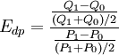 E_{dp}=\frac{\frac{Q_1-Q_0}{(Q_1+Q_0)/2}}{\frac{P_1-P_0}{(P_1+P_0)/2}}