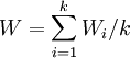 W=\sum_{i=1}^{k}W_i/k