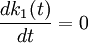 \frac{dk_1(t)}{dt}=0