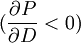 (\frac{\partial P}{\partial D}<0)
