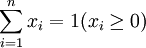 \sum^n_{i=1}x_i=1(x_i\ge 0)