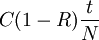 C(1-R)\frac{t}{N}