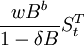 \frac{w B^b}{1-\delta B}S^T_t
