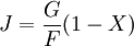 J=\frac{G}{F}(1-X)