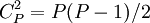 C_P^2=P(P-1)/2