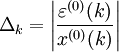 \Delta_k=\left| \frac{\varepsilon ^{(0)}(k)}{x^{(0)}(k)} \right|