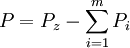 P=P_z - \sum_{i=1}^m P_i