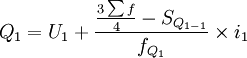 Q_1=U_1+\frac{\frac{3\sum f}{4}-S_{Q_{1-1}}}{f_{Q_1}}\times i_1