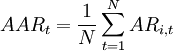 AAR_t=\frac{1}{N}\sum_{t=1}^N AR_{i,t}