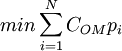 min\sum_{i=1}^N C_{OM}p_i