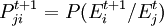 P_{ji}^{t+1}=P(E_i^{t+1}/E_j^t)