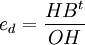 e_d=\frac{HB^t}{OH}