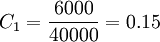 C_1=\frac{6000}{40000}=0.15