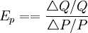E_p==\frac{\triangle Q/Q}{\triangle P/P}