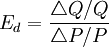 E_d=\frac{\triangle{Q}/Q}{\triangle{P}/P}