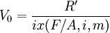 V_0= \frac{R'}{ix(F/A,i,m)}