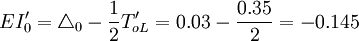 EI'_0=\triangle_0-\frac{1}{2}T_{oL}'=0.03-\frac{0.35}{2}=-0.145