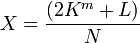 X=\frac{(2 K^m+L)}{N}
