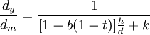 \frac{d_y}{d_m}=\frac{1}{[1-b(1-t)]\frac{h}{d}+k}