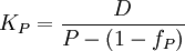 K_P=\frac{D}{P-(1-f_P)}