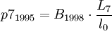 p7_{1995}=B_{1998}\cdot\frac{L_7}{l_0}