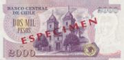 智利比索1997年版面值2,000 Pesos——反面