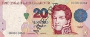 阿根廷比索1992年版20 Pesos面值——正面