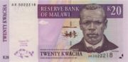 马拉维克瓦查2004年版面值20 Kwacha——正面
