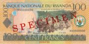 卢旺达法郎2003年版面值100 Francs——正面