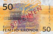 瑞典克朗1996年版50克朗——反面