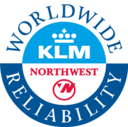 The "Worldwide Reliability" logo with Northwest Airlines, 1993-2002