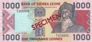 塞拉利昂利昂1993年版面值1000 Leones——正面