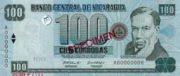 尼加拉瓜科多巴2002年版100 Cordobas面值——正面