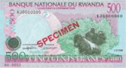 卢旺达法郎1998年版面值500 Francs——正面