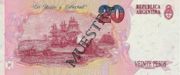 阿根廷比索1992年版20 Pesos面值——反面
