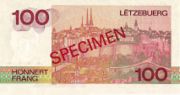 卢森堡法郎1986年版100面值——正面