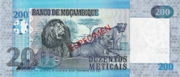 莫桑比克美提卡2006年版面值200 meticais——反面