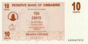津巴布韦元2006年版10Cents面值——正面