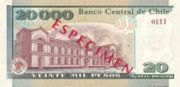 智利比索1998年版面值2,000 Pesos——反面