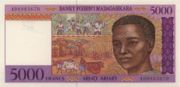 马达加斯加法郎1995年版面值5000 Francs——正面