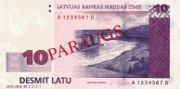 拉脱维亚拉特2000年版10 Latu面值——正面