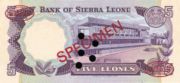 塞拉利昂利昂1984年版面值5 Leones——反面