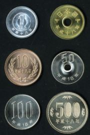 六种不同面值的硬币